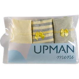 Calcinha infantil upman cotton kit c/3 amarelo