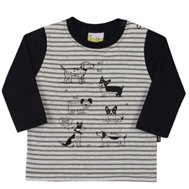 Camiseta manga longa cachorrinhos nini bambini