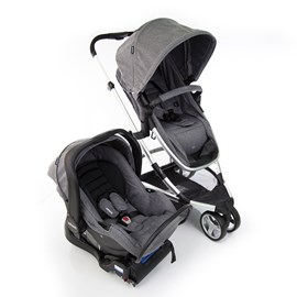 Carrinho de bebe com bebe conforto e base isofix sky infanti 3 em 1 grey/cinza