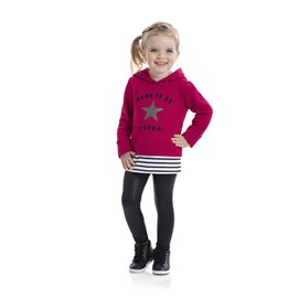 Conjunto infantil blusa e legging star tmx pink