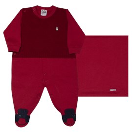 Saida de maternidade malha/trico stylish sonho magico vermelha