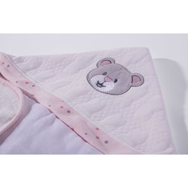 Toalha de banho bebê brilha estrelinha rosa